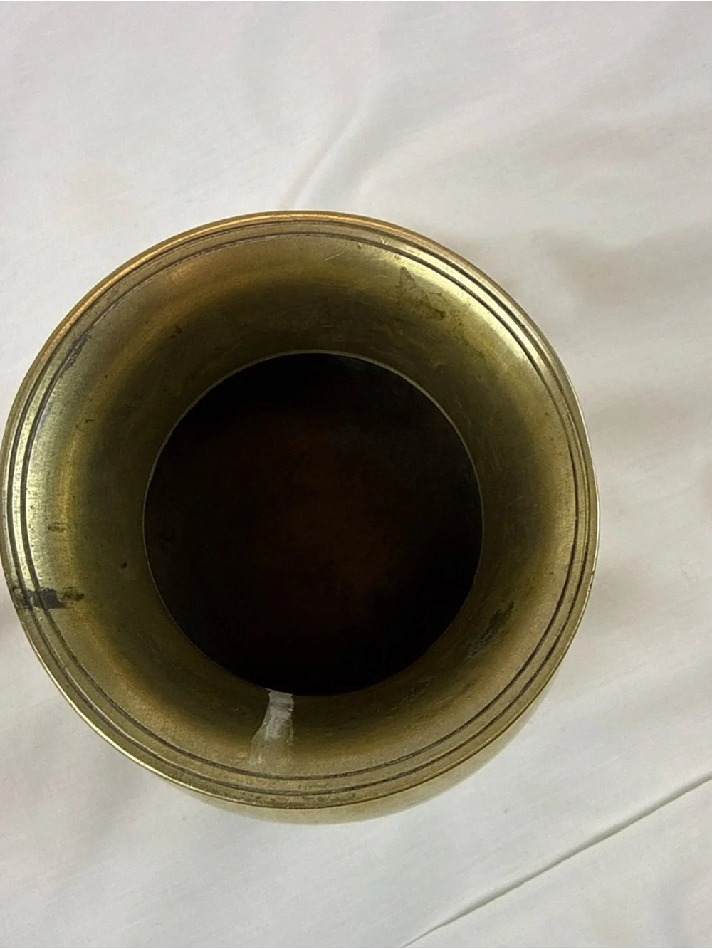 Vintage Lota Brass Holy Engraved Pot From India- Gold Finish